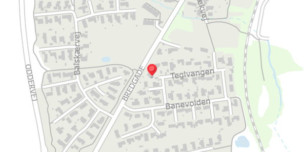 Trafikstøjkort på Teglvangen 11, 8340 Malling