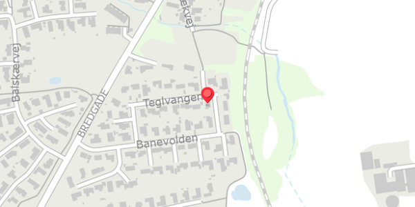 Trafikstøjkort på Teglvangen 16, 8340 Malling