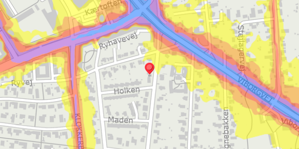 Trafikstøjkort på Tingvej 6, 8210 Aarhus V