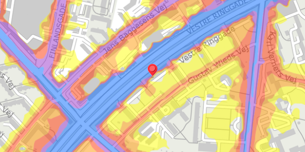 Trafikstøjkort på Vestre Ringgade 200, 4. tv, 8000 Aarhus C