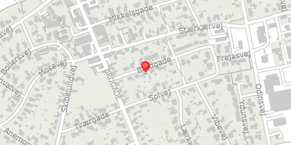 Trafikstøjkort på Bredgade 8, 8850 Bjerringbro