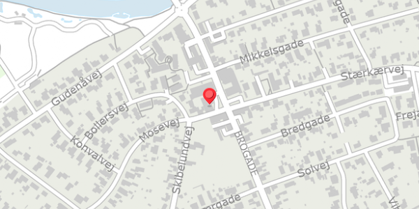 Trafikstøjkort på Brogade 36, 8850 Bjerringbro