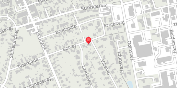 Trafikstøjkort på Solvej 14, 8850 Bjerringbro