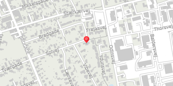 Trafikstøjkort på Solvej 18, 8850 Bjerringbro