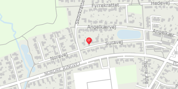 Trafikstøjkort på Suravej 12, . , 8850 Bjerringbro