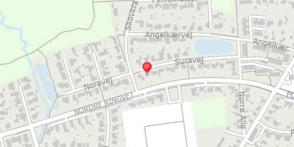 Trafikstøjkort på Suravej 23, . , 8850 Bjerringbro