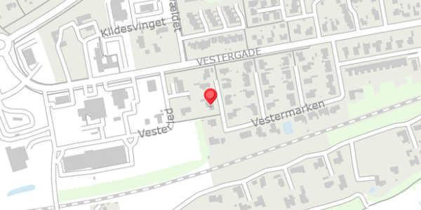 Trafikstøjkort på Vestermarken 29, 8850 Bjerringbro