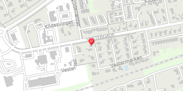 Trafikstøjkort på Vestermarken 33, 8850 Bjerringbro