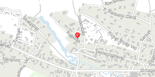 Trafikstøjkort på Ruesbak 4, 7700 Thisted