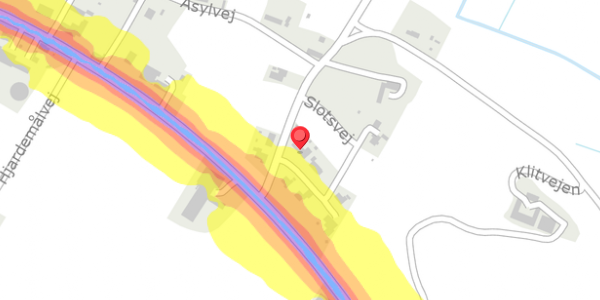 Trafikstøjkort på Slotsvej 1, . , 7700 Thisted