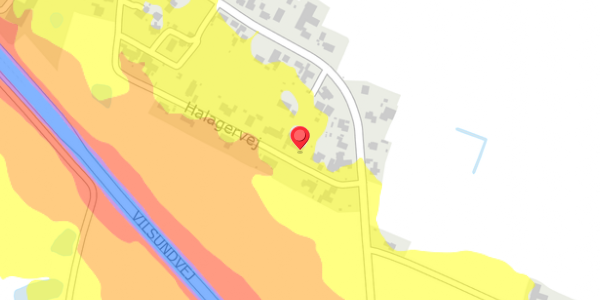 Trafikstøjkort på Halagervej 8, 7950 Erslev