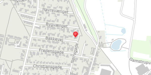Trafikstøjkort på Bakkevej 2, 7870 Roslev