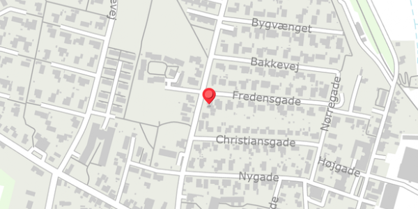 Trafikstøjkort på Fredensgade 21, 7870 Roslev