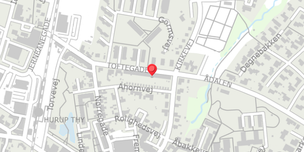 Trafikstøjkort på Toftegade 13, 7760 Hurup Thy