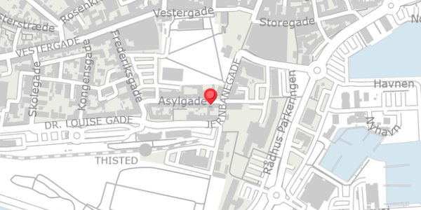 Trafikstøjkort på Asylgade 16, 7700 Thisted