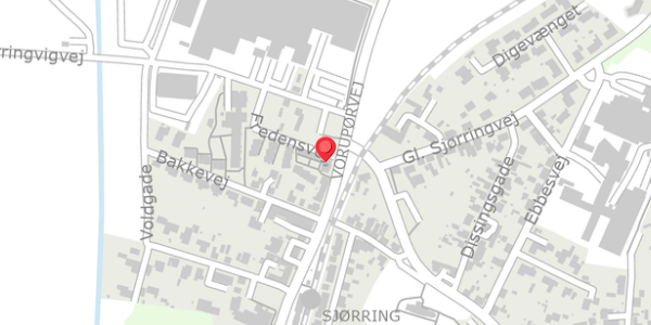 Trafikstøjkort på Fredensvej 1A, 7700 Thisted