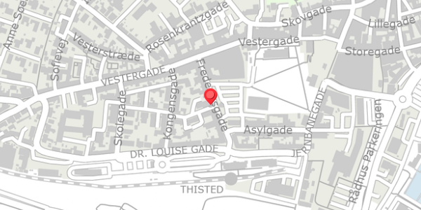 Trafikstøjkort på Frederiksgade 14, 7700 Thisted