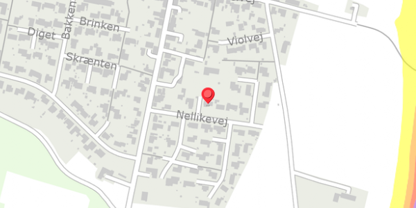 Trafikstøjkort på Nellikevej 19, 7700 Thisted