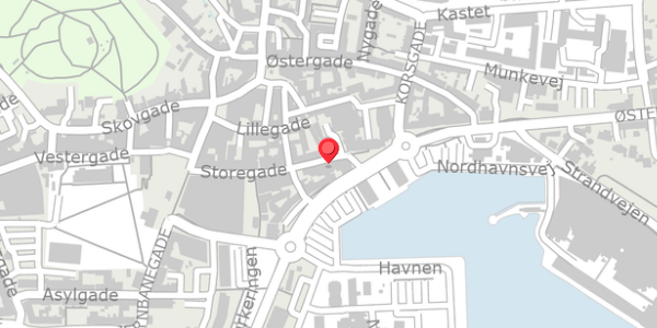 Trafikstøjkort på Storegade 20, 7700 Thisted
