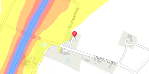 Trafikstøjkort på Thorstedvej 114, 7700 Thisted