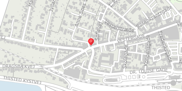 Trafikstøjkort på Vestergade 80, . , 7700 Thisted