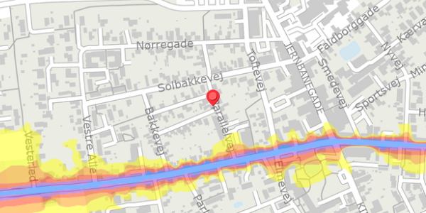 Trafikstøjkort på Parallelvej 5, 9460 Brovst