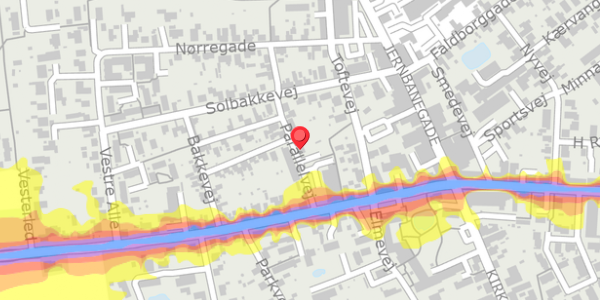 Trafikstøjkort på Parallelvej 6, 9460 Brovst