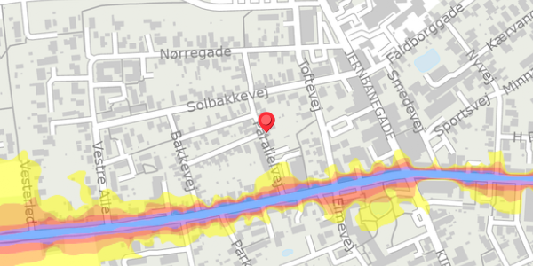 Trafikstøjkort på Parallelvej 8, . , 9460 Brovst