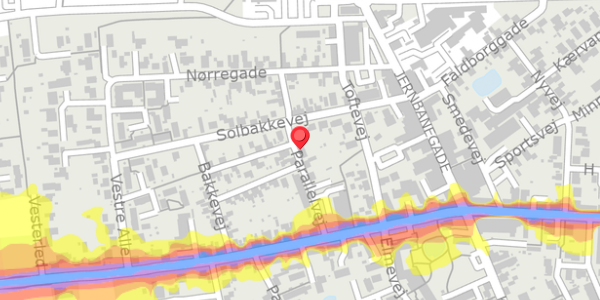 Trafikstøjkort på Parallelvej 10, . , 9460 Brovst