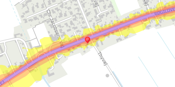 Trafikstøjkort på Thyvej 1, . , 9460 Brovst
