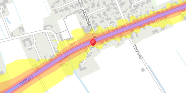Trafikstøjkort på Thyvej 9, 9460 Brovst