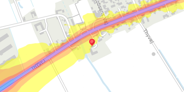 Trafikstøjkort på Thyvej 13, 9460 Brovst
