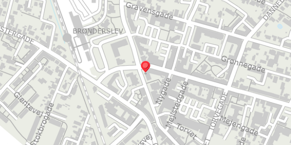 Trafikstøjkort på Algade 1, 9700 Brønderslev