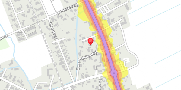 Trafikstøjkort på Amalievej 3, . , 9981 Jerup