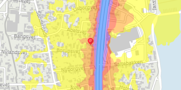 Trafikstøjkort på Borupsvej 21, . , 9900 Frederikshavn