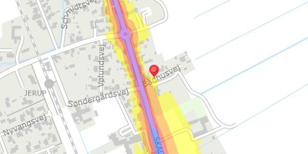 Trafikstøjkort på Bådhusvej 1, 9981 Jerup