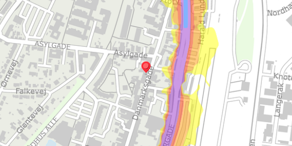Trafikstøjkort på Danmarksgade 18A, . , 9900 Frederikshavn
