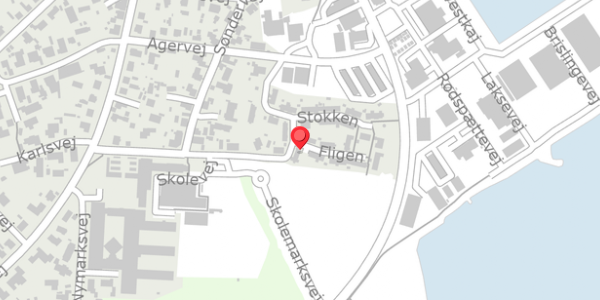 Trafikstøjkort på Fligen 4, 9970 Strandby
