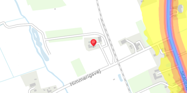 Trafikstøjkort på Himmerigsvej 10, . , 9981 Jerup