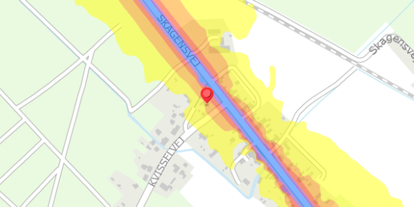 Trafikstøjkort på Kvisselvej 2A, . , 9981 Jerup