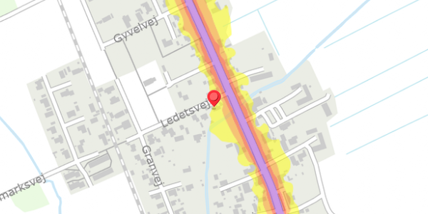 Trafikstøjkort på Ledetsvej 3, 9981 Jerup