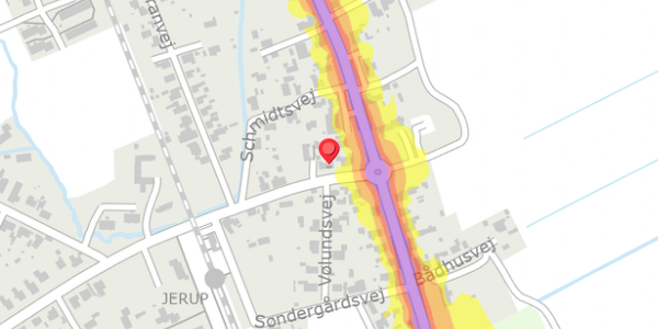 Trafikstøjkort på Sindalvej 4B, 9981 Jerup