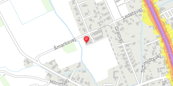 Trafikstøjkort på Åmarksvej 20, 9981 Jerup