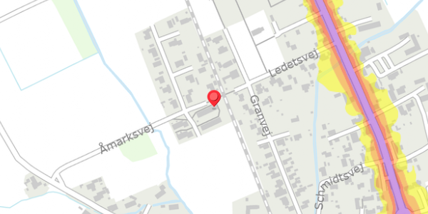 Trafikstøjkort på Åmarksvej 36, 9981 Jerup