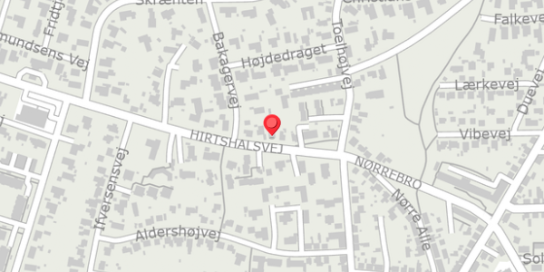Trafikstøjkort på Hirtshalsvej 14, 9800 Hjørring