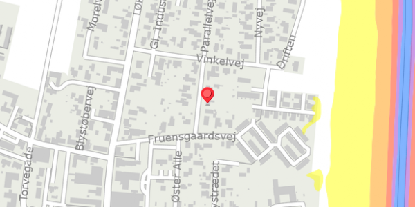 Trafikstøjkort på Parallelvej 4, 9490 Pandrup