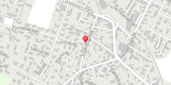 Trafikstøjkort på Jyllandsgade 12, 9293 Kongerslev