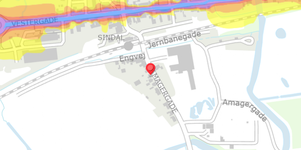 Trafikstøjkort på Amagergade 8, . , 9870 Sindal