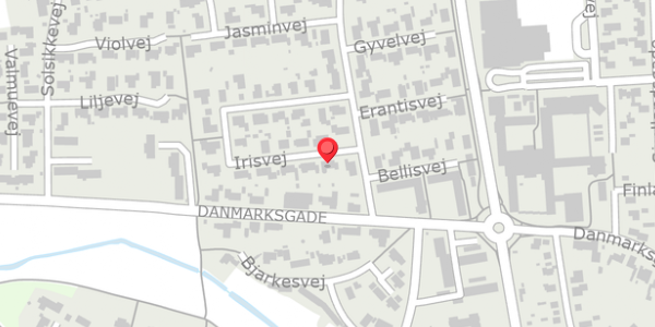 Trafikstøjkort på Irisvej 3, 9870 Sindal
