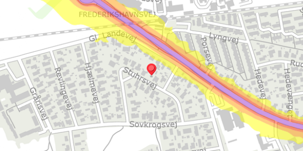 Trafikstøjkort på Stuhrsvej 18, 9990 Skagen